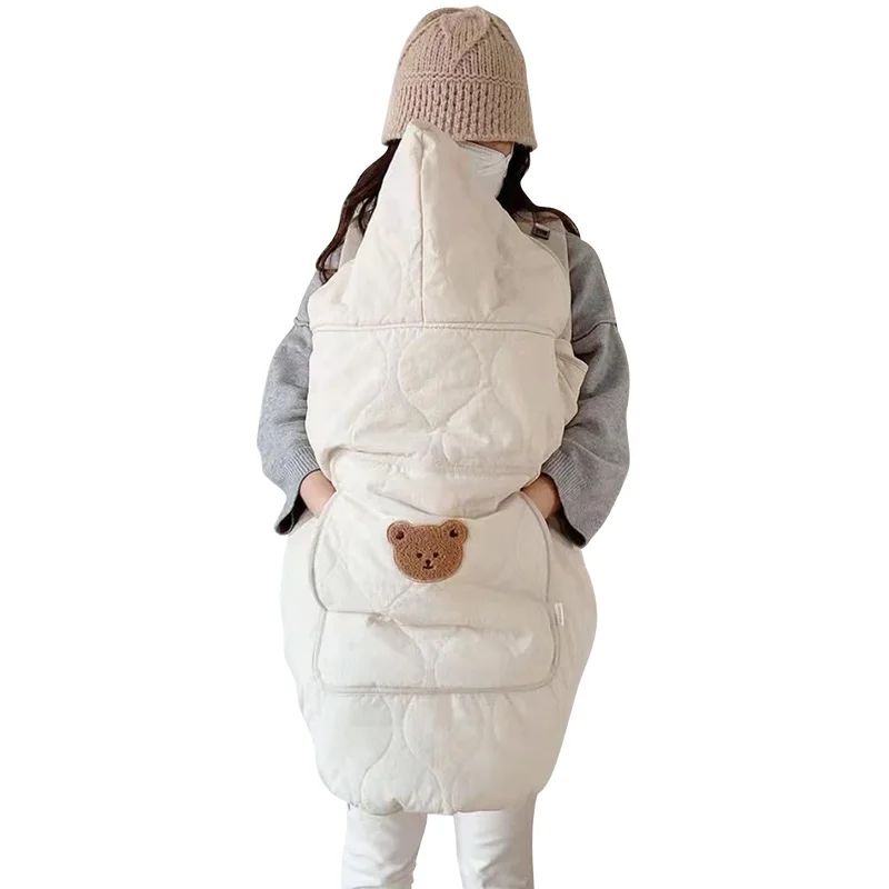 Couverture bébé poussette hiver douce motif ours nouvellené lange emmaillotage stroller cover usage quotidien