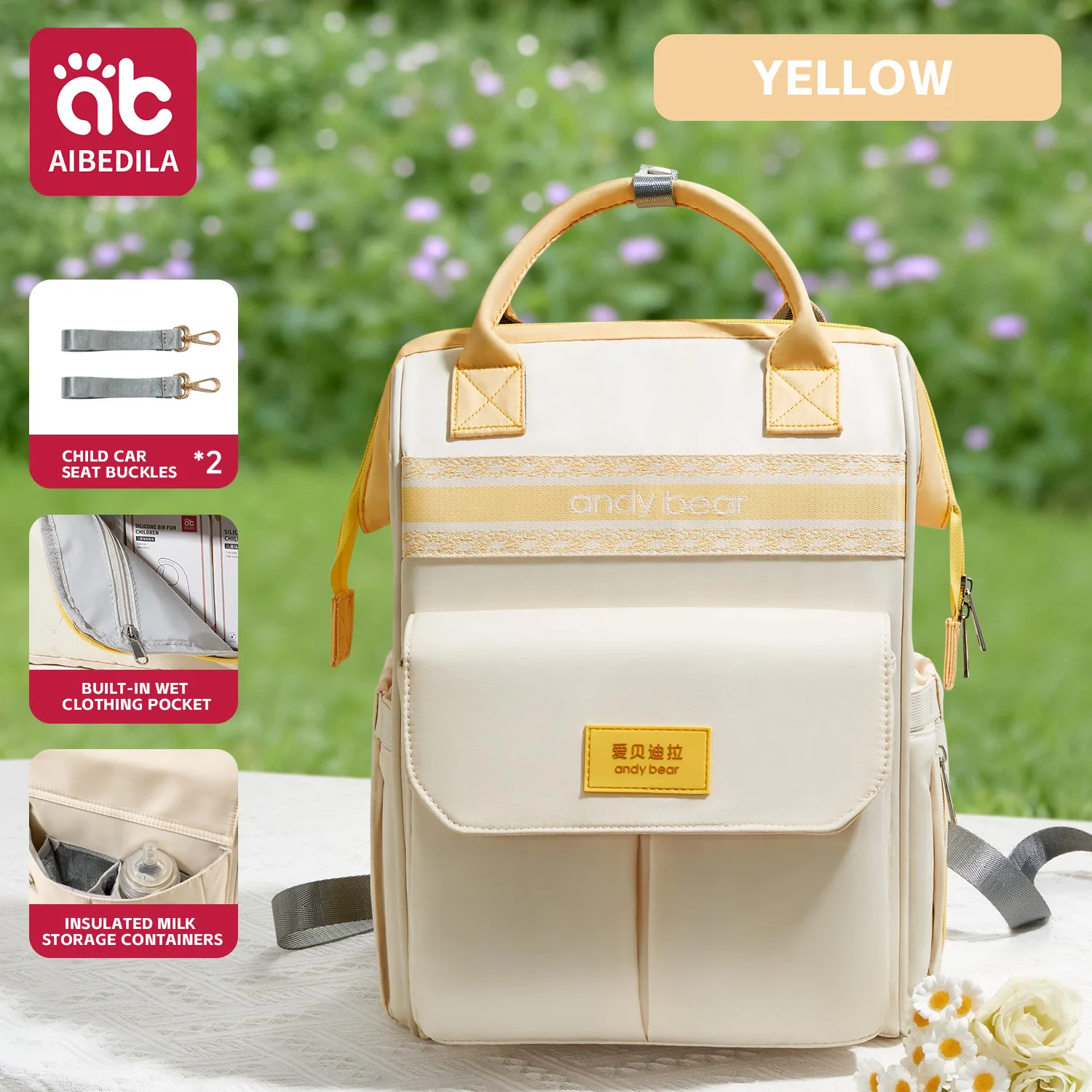 Sac à langer andy bear pour bébé sac à dos multifonctionnel étanche léger design moderne pratique pour les sor