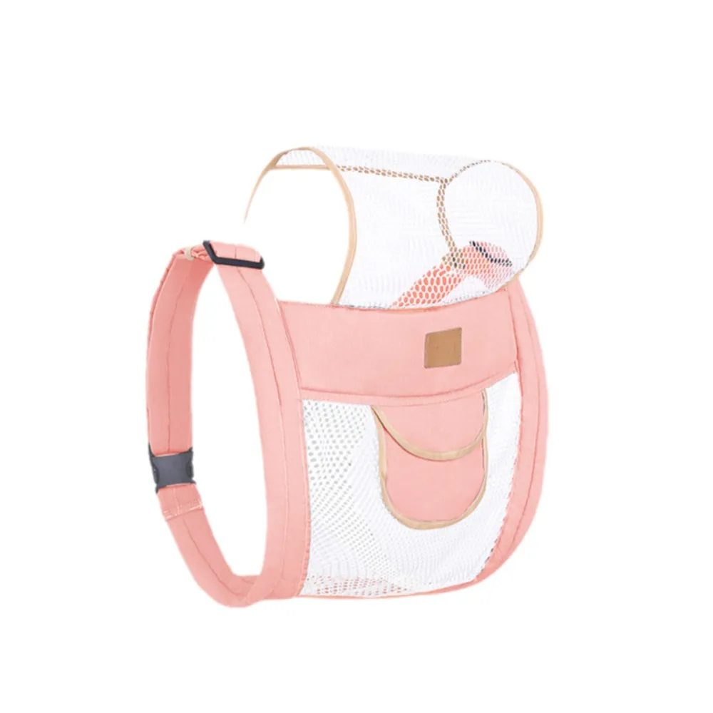 Portebébé ergonomique sac à dos sangles ajustables mesh respirant compartiment avant rose doux design moderne