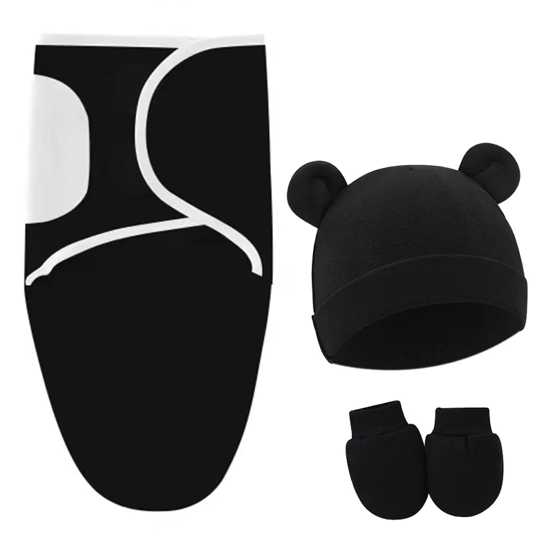 Ensemble d'habillement pour nouveauné en coton bonnet moufles et