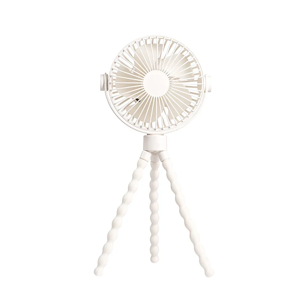 Ventilateur portable pour poussette USB batterie 1200m Ah design blanc usage voyage bureau extérieur refroidis