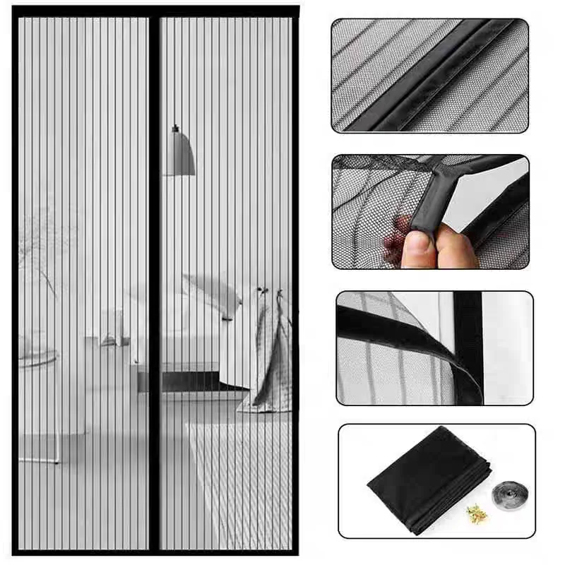Moustiquaire magnétique antimoustiques portes fenêtres maille fine polyester rideau séparation insectes design