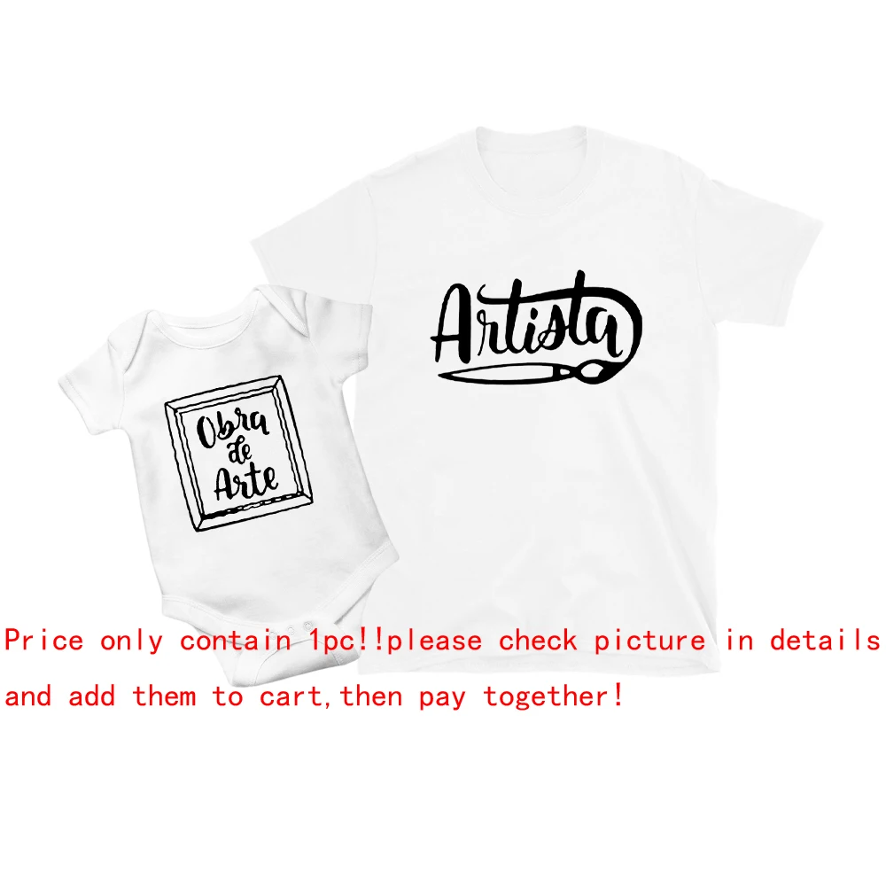 Chemises assorties papa bébé artistique tshirts éclat style casual