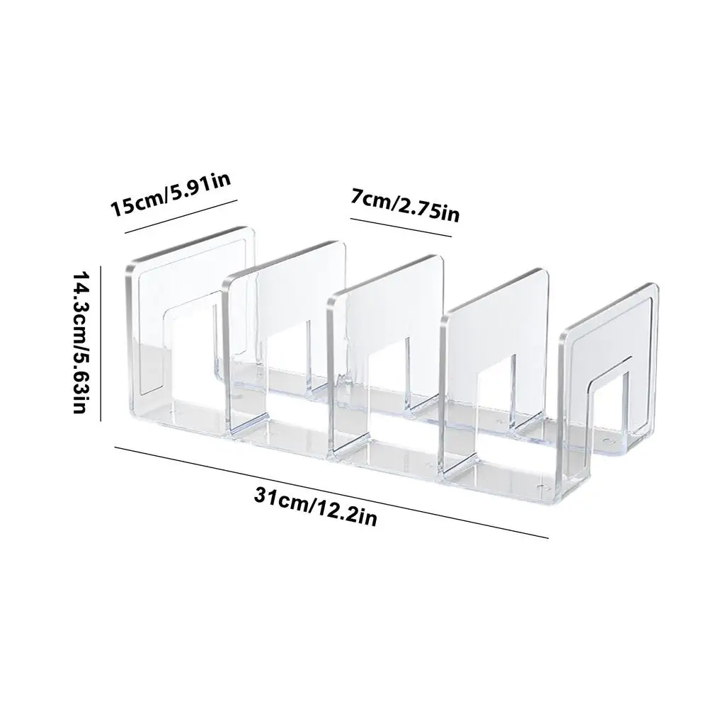 Organisateur de rangement transparent en acrylique 5 compartiments moderne minimaliste pour bureau documents c