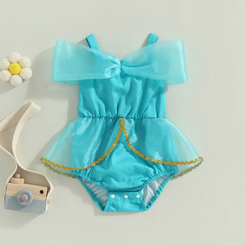 Maillot de bain Tutu bleu pour bébé fille swimsuit estival en tulle bretelles ajustables style princesse idéal