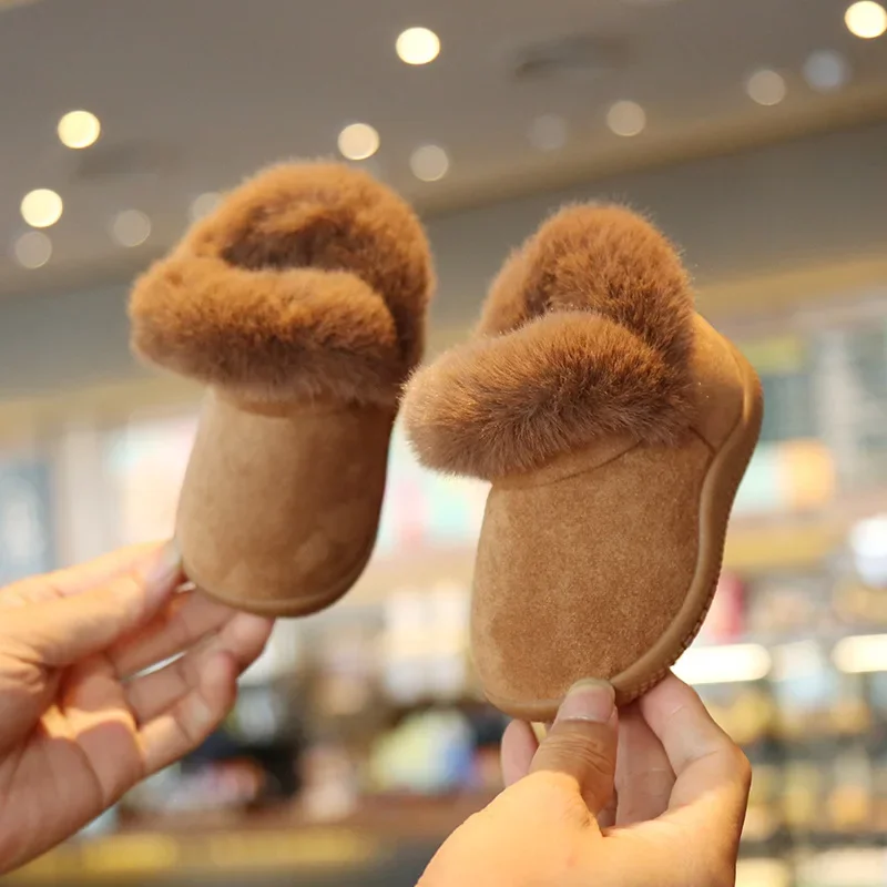 Chaussures bébé fille bottes de neige enfants premiers marcheurs en coton peluche chaud antidérapantes pour no