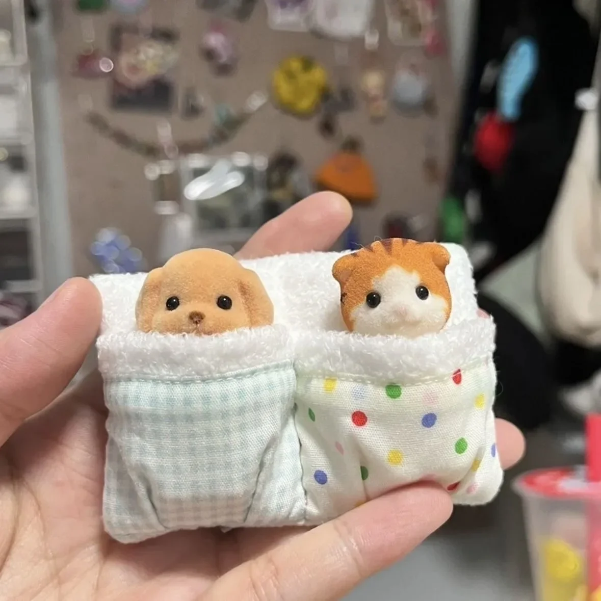 Ensemble Miniatures Animaux Peluches Chien Chat Pouch Accessoires Cadeau Collection Jouets Enfants 312 Ans Dou
