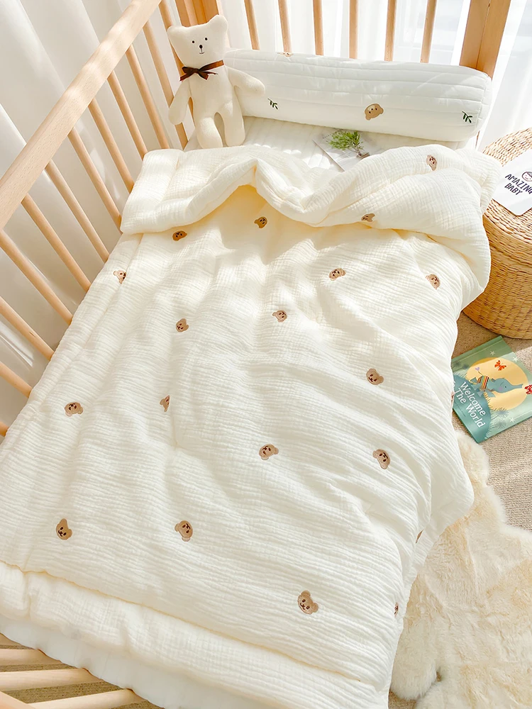 Couette bébé animaux ours lapin 100x120cm 100% coton doux hypoallergénique printemps été automne hiver bébé no