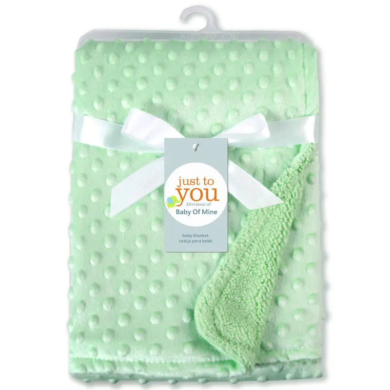 Couverture bébé douce polaire just to you Baby Of Mine texture bulles en relief vert pastel 03 ans poussette s