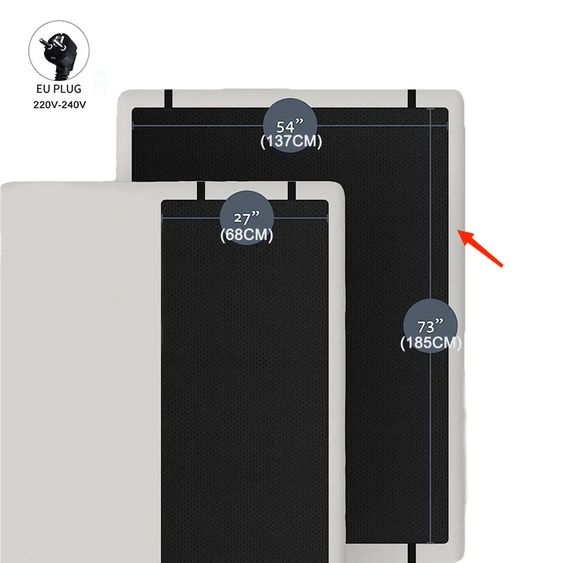 Revêtement de lit conducteur matelas à la terre housse cuir végétalien coussin relaxant set Size jumelle EU 13