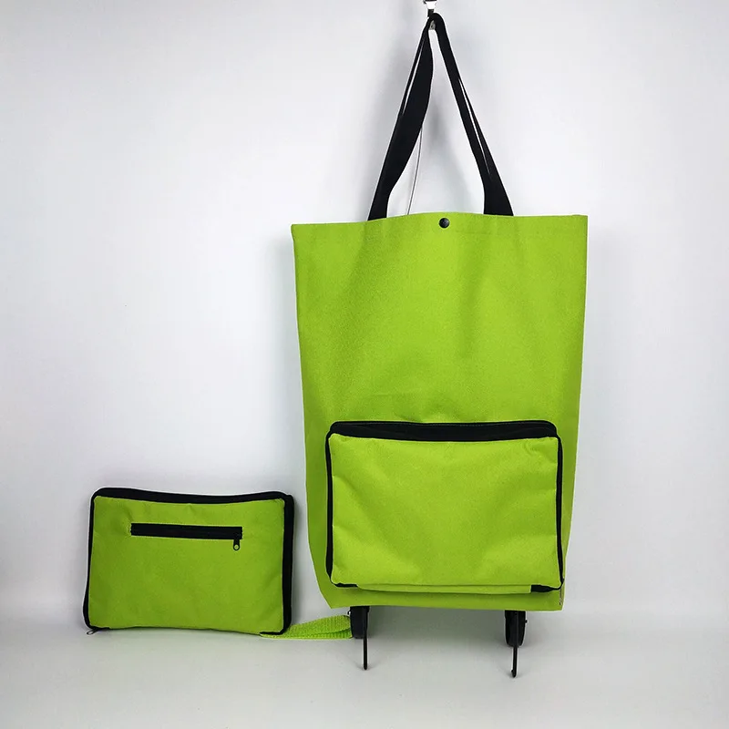 Sac de courses en Oxford vert vif poche zippée compartiment intérieur style moderne portable facile à nettoyer