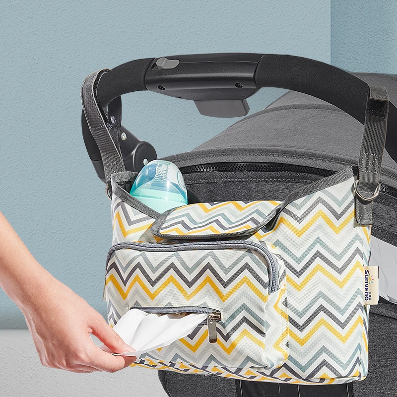 Sunveno Sac de Transport pour Poussette Organisateur Pratique Sac à Couches pour Bébé Design Moderne Facile d'
