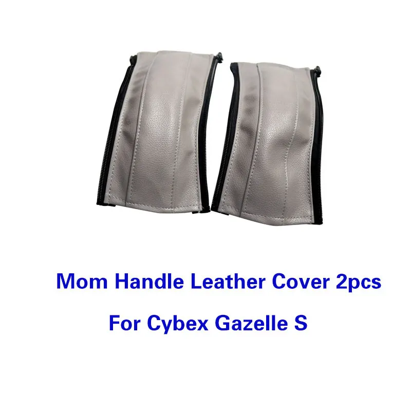 Housse de protection cuir pour poignée poussette CYBEX Gazelle S 2 pièces style mum gris élégant confort durab