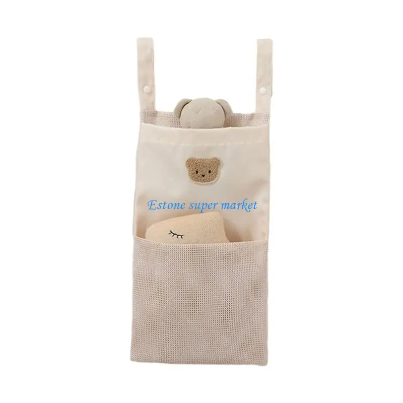 Organisateur de rangement pour berceau bébé en polyester respirant crochet renforcé style simple cadeau pratiq