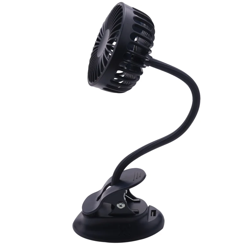Ventilateur clipon pour poussette 3 vitesses réglables flexible rechargeable USB design moderne portable idéal