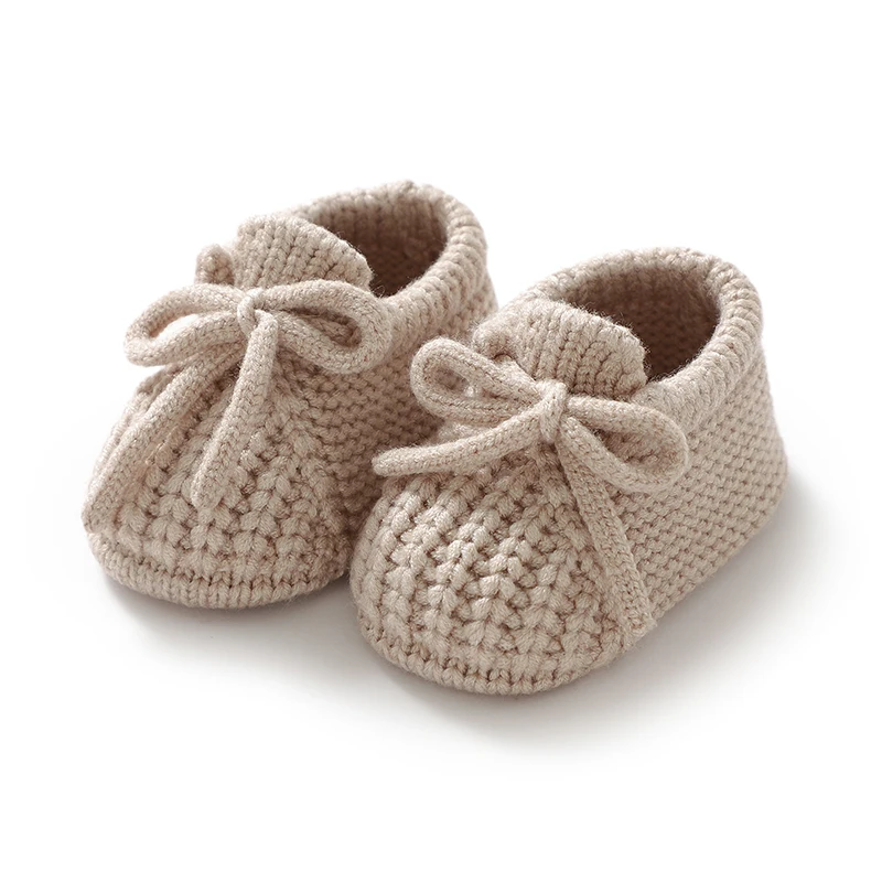 Chaussures tricotées bébé garçon fille chaussons handmade doux