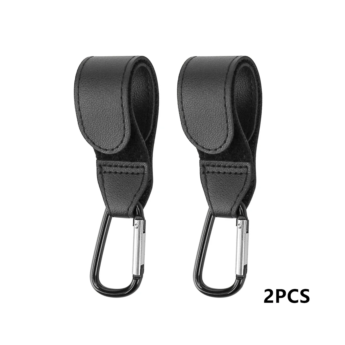 Ensemble 2 pièces attaches cuir synthétique métal argenté accessoires poussette sacs portage bébé organisation