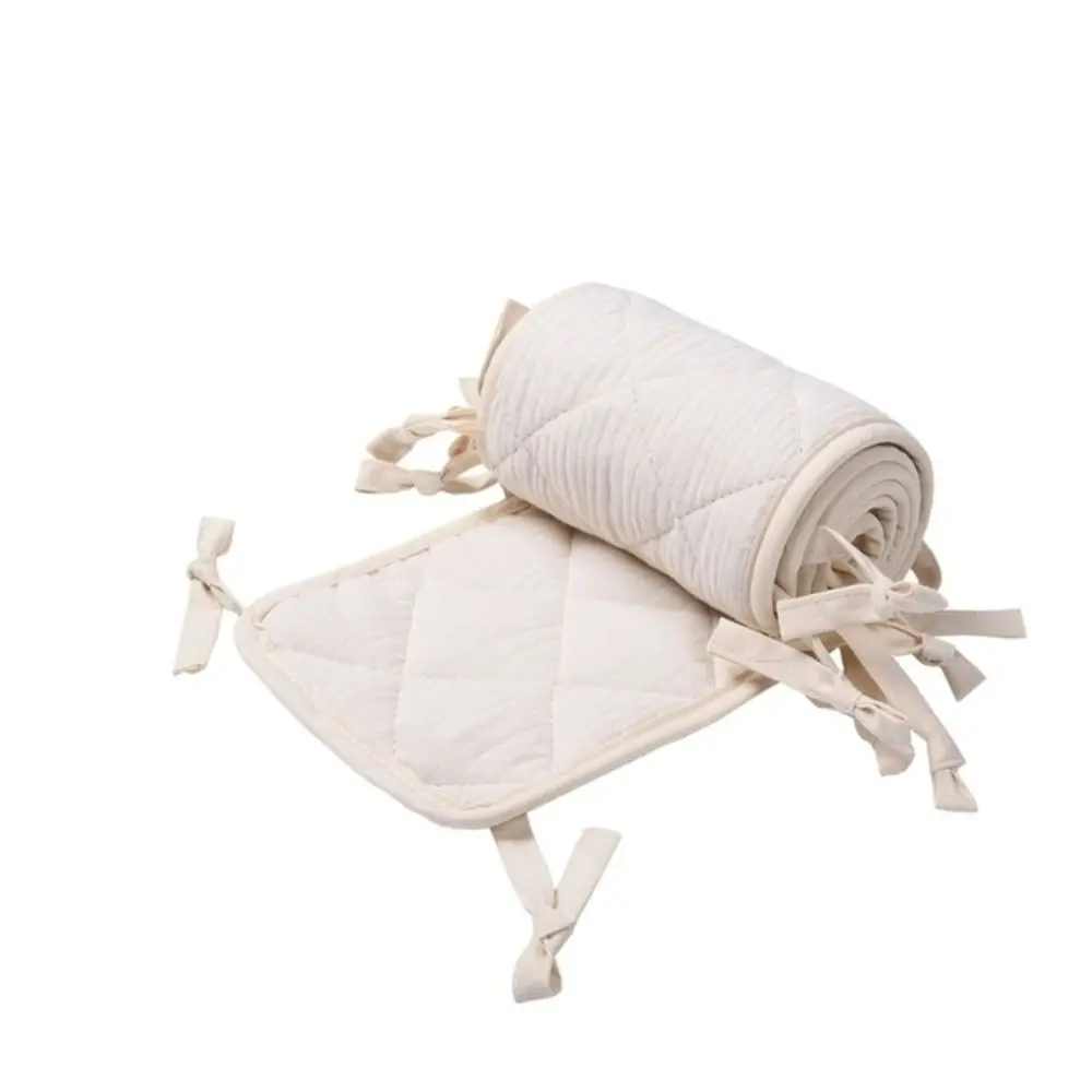 Protection Anticollision Bébé Lit Parechocs Berceau Tour de Lit Bords Doux Coton Blanc Sécurité Accessoire Cha