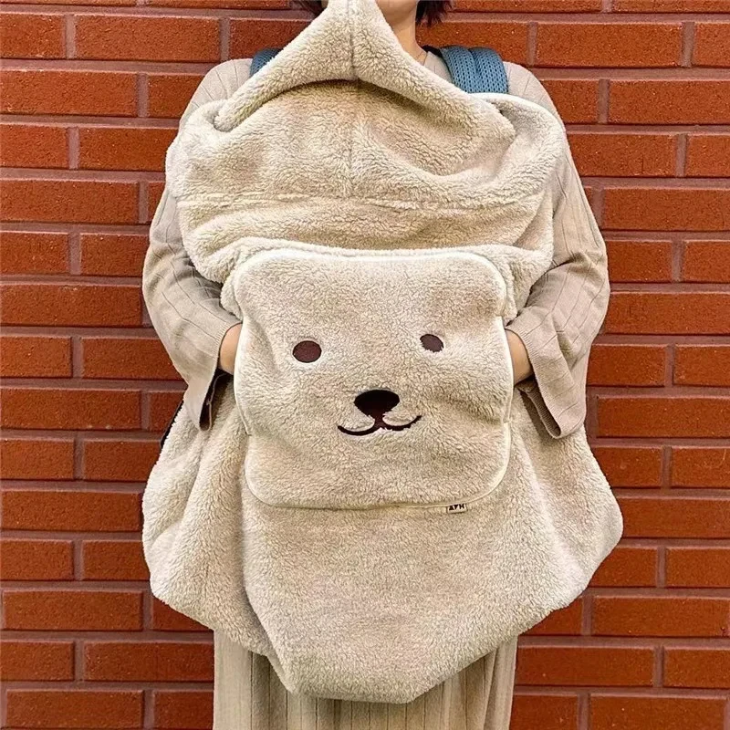 Couverture bébé avec capuche ours douce chaude en polaire design ludique Usage multisaisons Idéale pour pousse