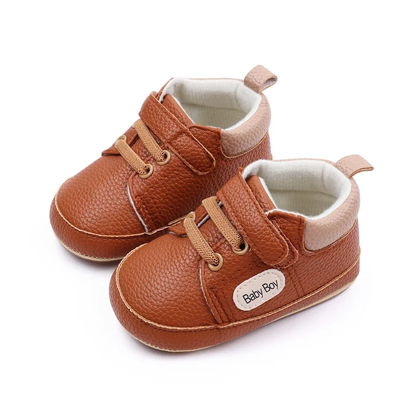 Baskets décontractées pour bébé garçon 018 mois cuir synthétique doublure peluche fermeture velcro logo Baby B