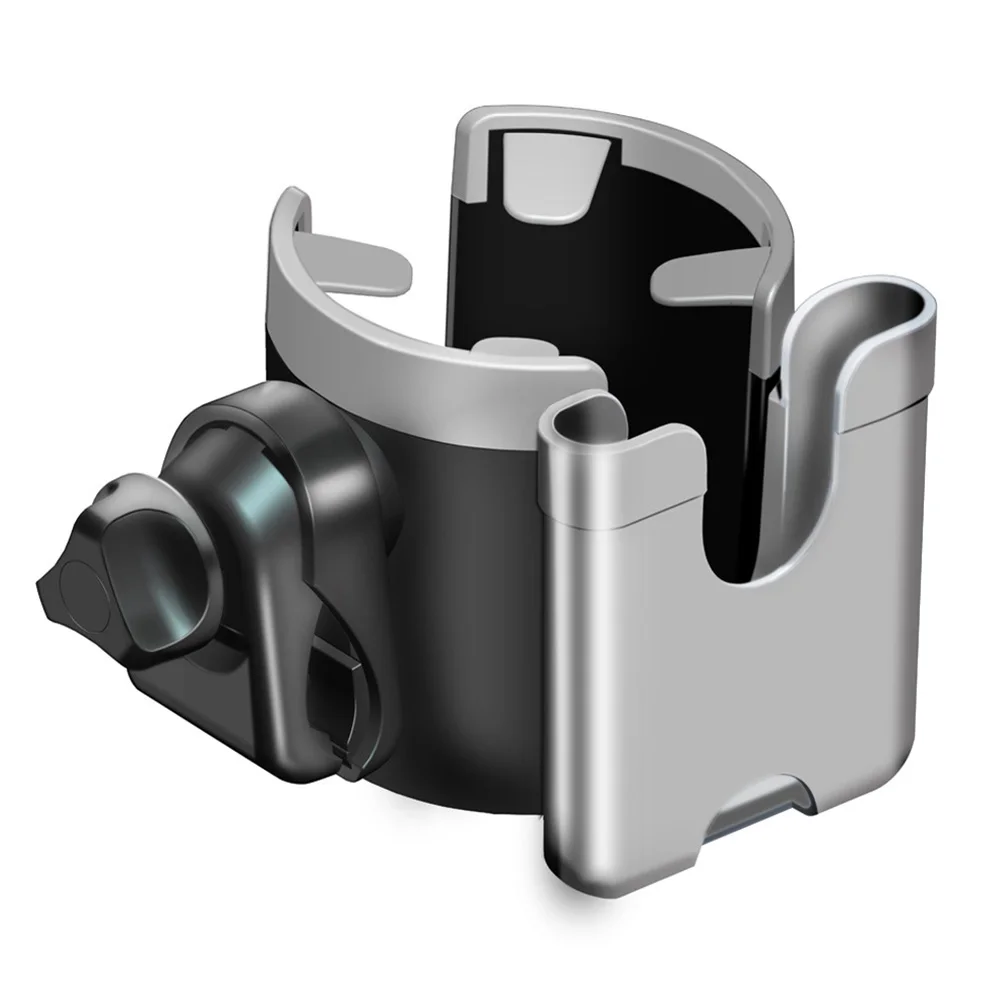 Portegobelet poussette 2 en 1 avec support téléphone rotatif 360° antidérapant pour fauteuil roulant poussette