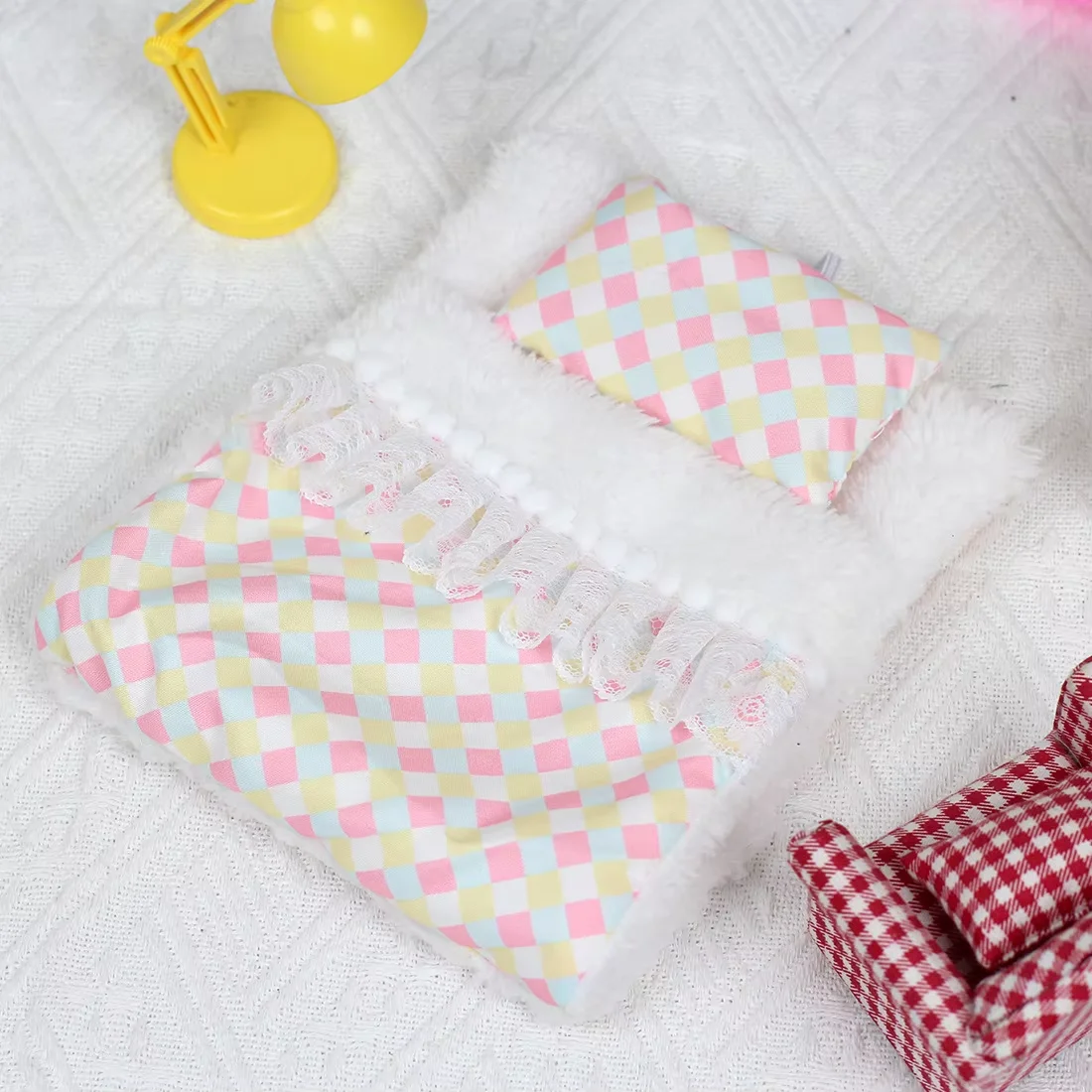 Ensemble literie miniature pour poupées 1517cm matelas oreiller couette
