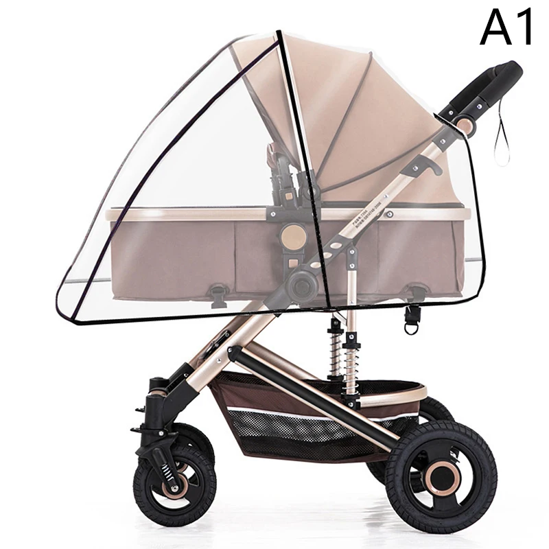Housse de pluie poussette bébé transparente parebrise étanche protection antivents portable adaptée poussettes