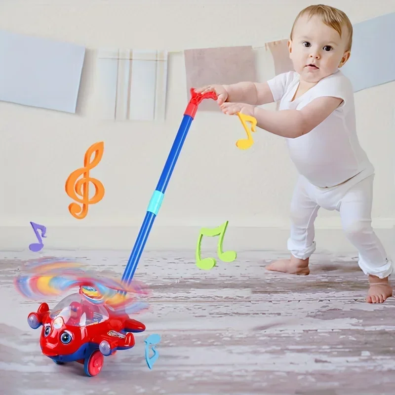 Marcheur bébé interactif avec poignée poussoir avion détachable conception voiture jouet éducatif pour enfants
