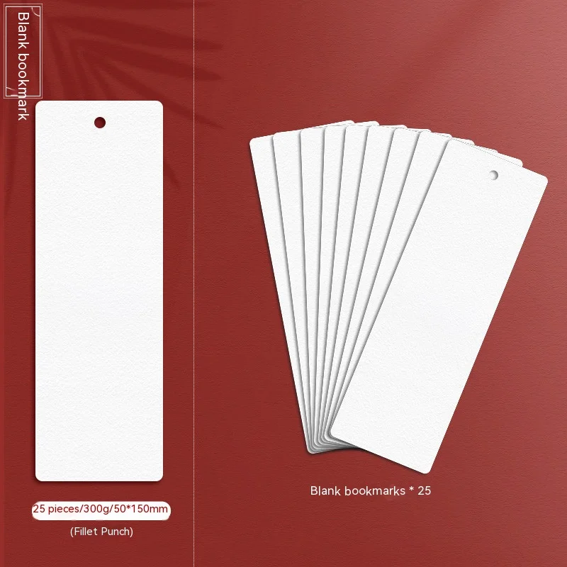 Marquepages en papier vierge blanc 25 pièces Bookmark personnalisable Fournitures de bureau Accessoire lecture