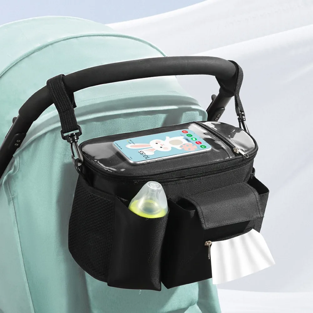 Organisateur de landau multifonction en tissu Oxford étanche sac suspendu pour poussette rangement de biberons