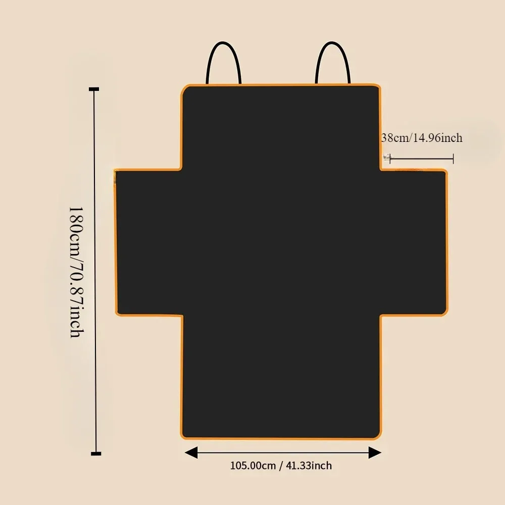 Tapis de jeu en croix pour bébé et enfant matelas intérieur en tissu et mousse 180x105x38cm noir avec contours