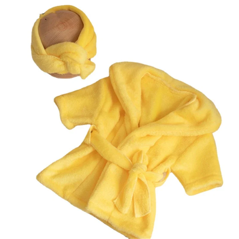 Accessoires de photographie pour nouveau-nés, Robe à capuche avec ceinture, peignoir, serviette de bain, ensem