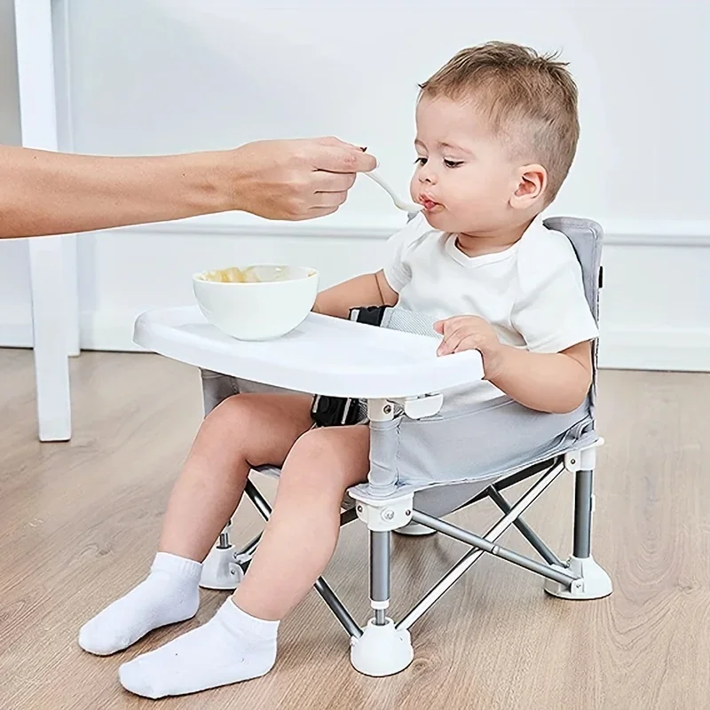 Chaise bébé compacte pliable alliage aluminium ceinture sécurité 3 points intérieur extérieur camping piqueniq