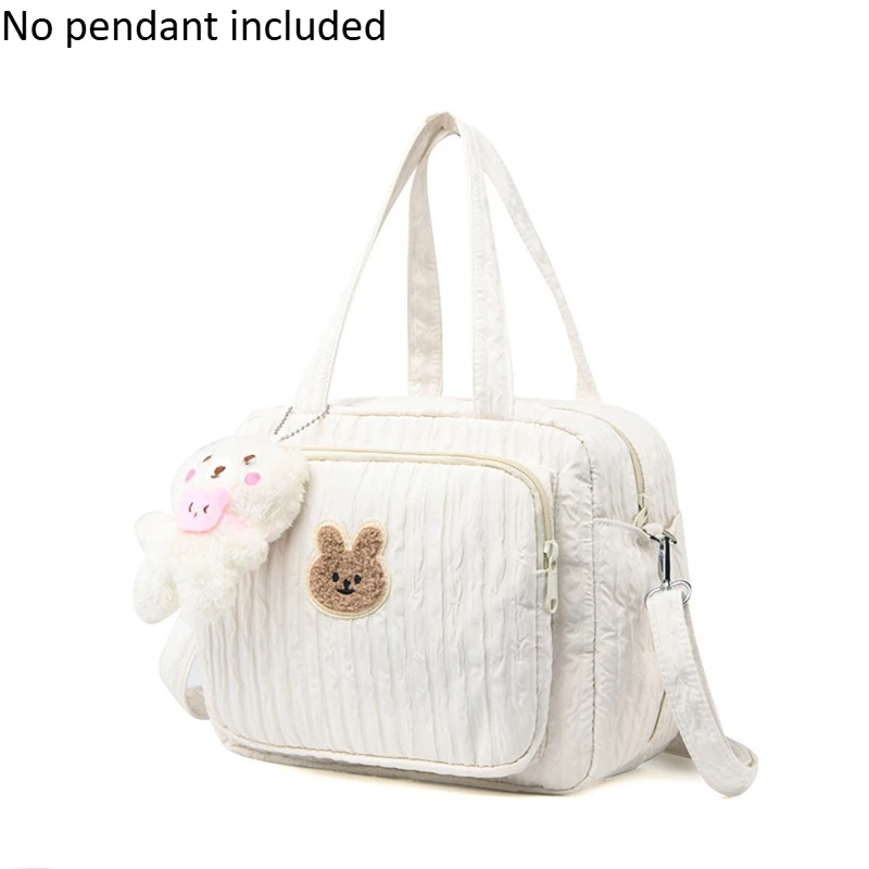 Sac momie multifonctionnel pour bébé sac de rangement pratique style mignon adapté aux sorties et voyages blan