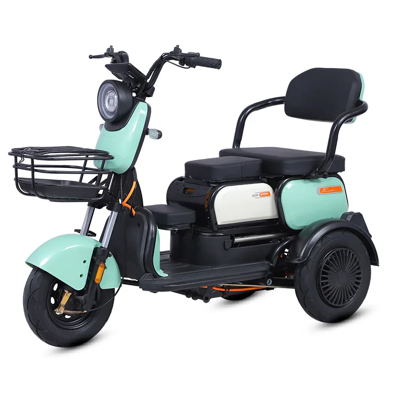 Tricycle électrique 3 roues pour parents et enfants 1000W siège