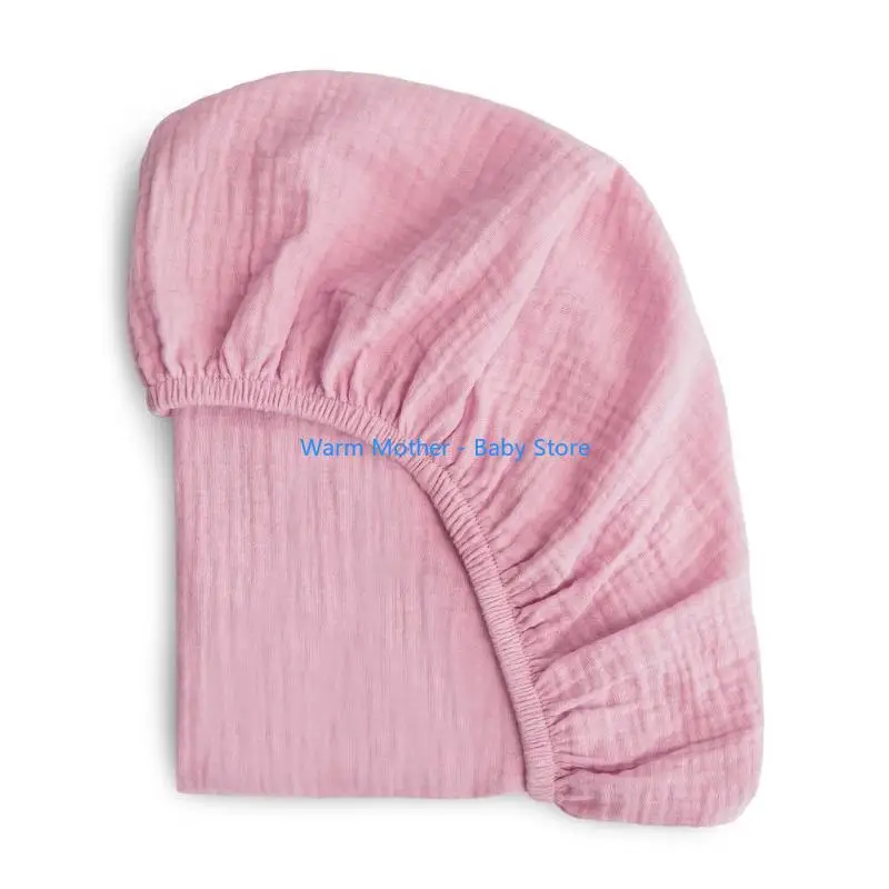 Bonnet bébé doux en coton rose texture plissée élastique ajustable