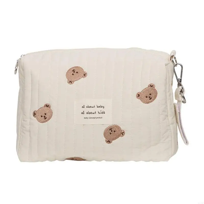 Trousse rangement bébé style ours mignon sac à couches poussette design moderne matelassé facile à attacher id