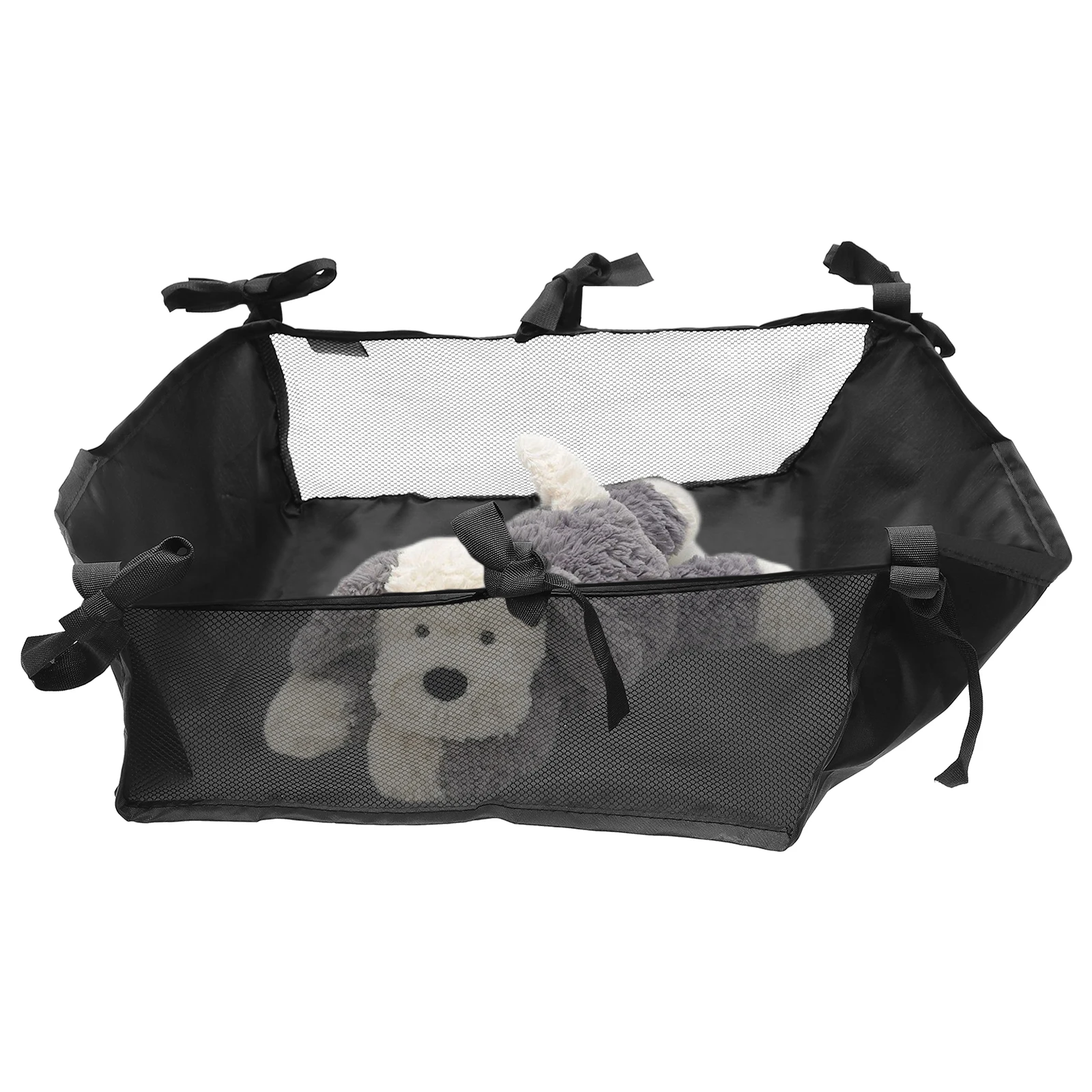 Organisateur de voiture en tissu Oxford grande capacité mesh transparent sangles d'attache noir maintien en pl