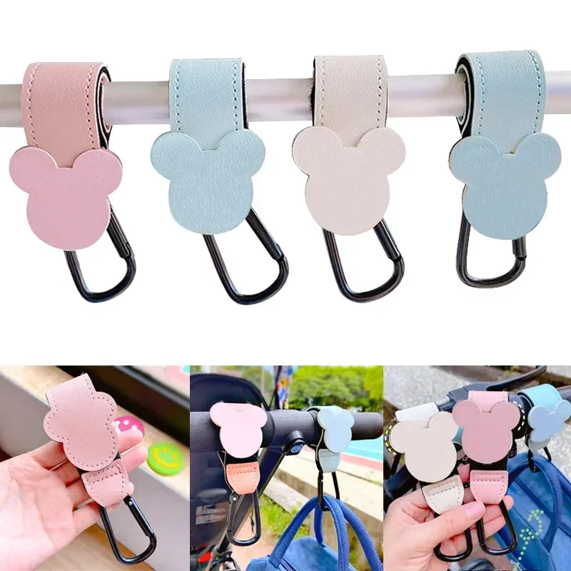 Porteclés poussette dessin animé en cuir synthétique 4 couleurs clips accrochesac ludiques et pratiques pour b
