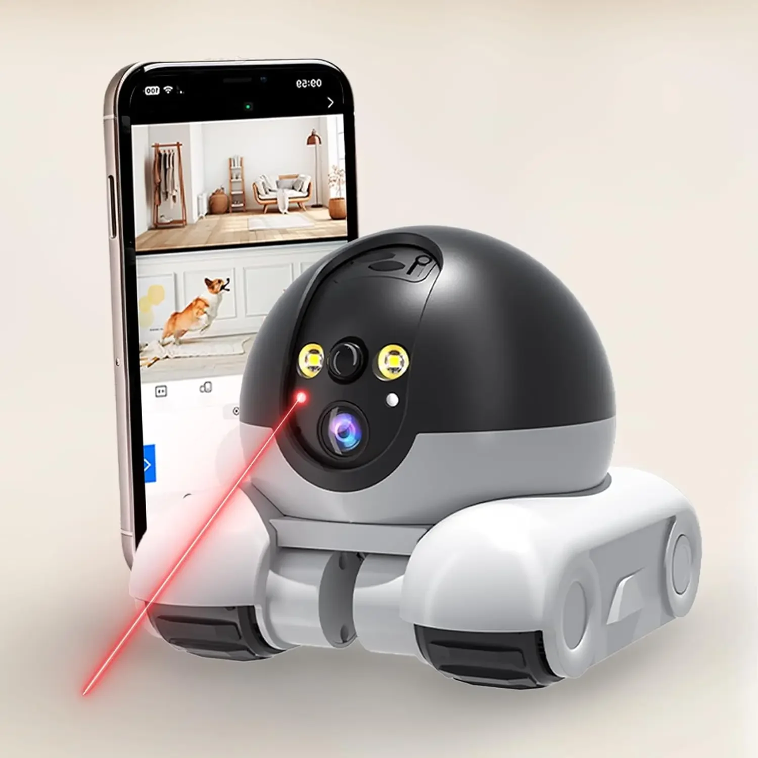 Caméra de surveillance pour animaux de compagnie | 360 ° Caméra robot, caméra pour bébé et animal de compagnie