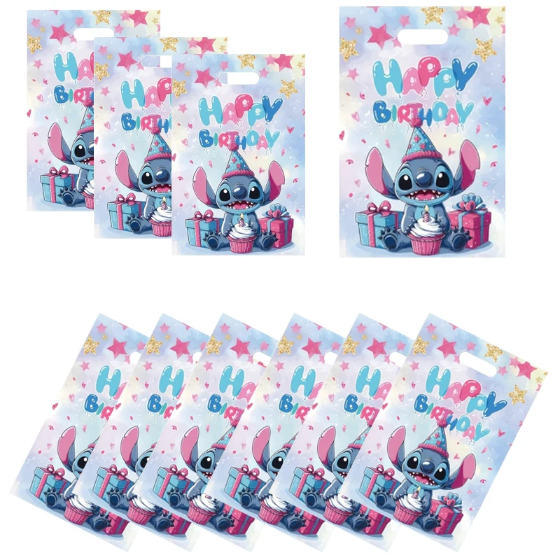 Sacs à cadeaux en papier fête d'anniversaire bébé design cartoon personnages motifs confettis étoiles Happy Bi