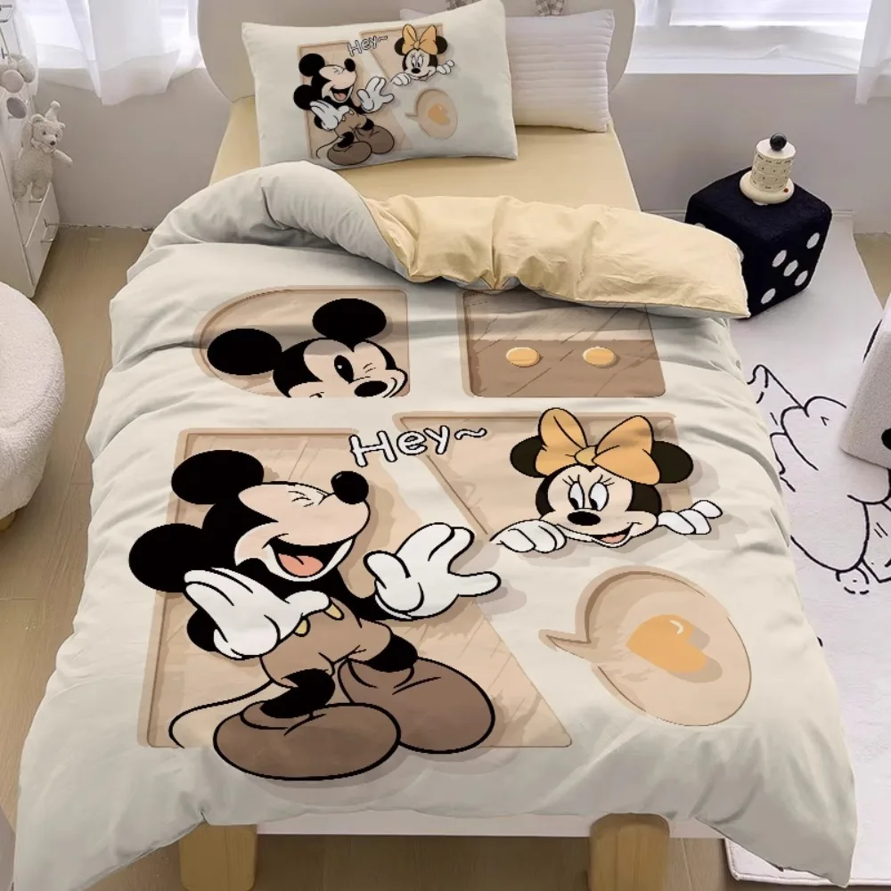 Ensemble literie Mickey Minnie couette taie oreiller enfants chambre