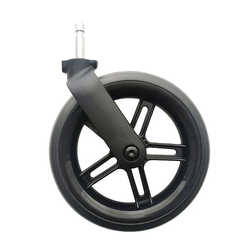 Roue avant ou arrière pour poussette Cybex Melio série 2/3/Carbon/Pro plastique et acier inoxydable noir 17cm