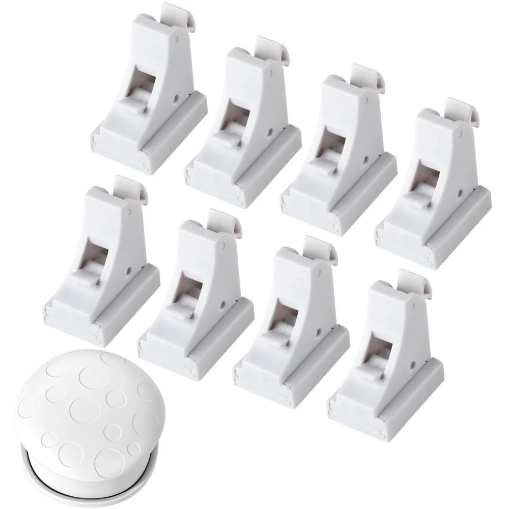Serrure de sécurité magnétique pour bébé clips de protection invisible limiteur de tiroirs 9 clips en plastiqu