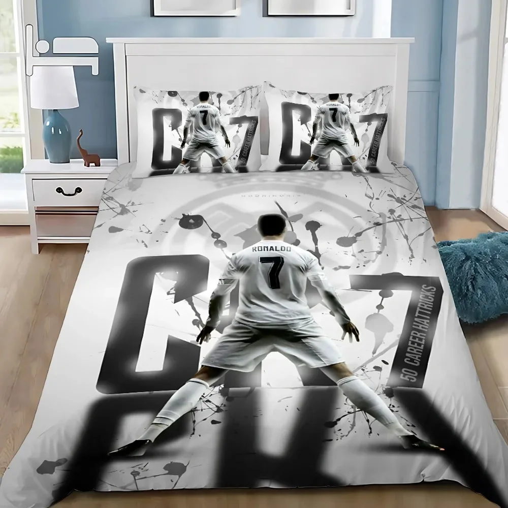 Housse de couette Ronaldo Football Star CR7 Ensemble de literie pour bébé et enfant décoration chambre cadeau
