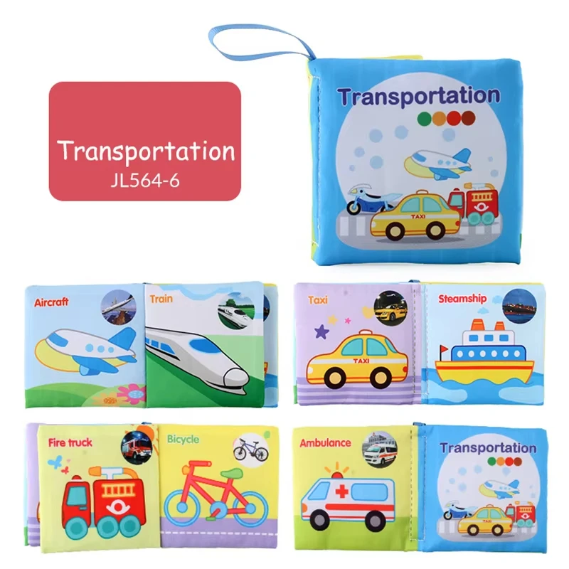 Livre en tissu éducatif pour bébé apprentissage des transports jouet sensoriel doux et sécuritaire 012 mois tr