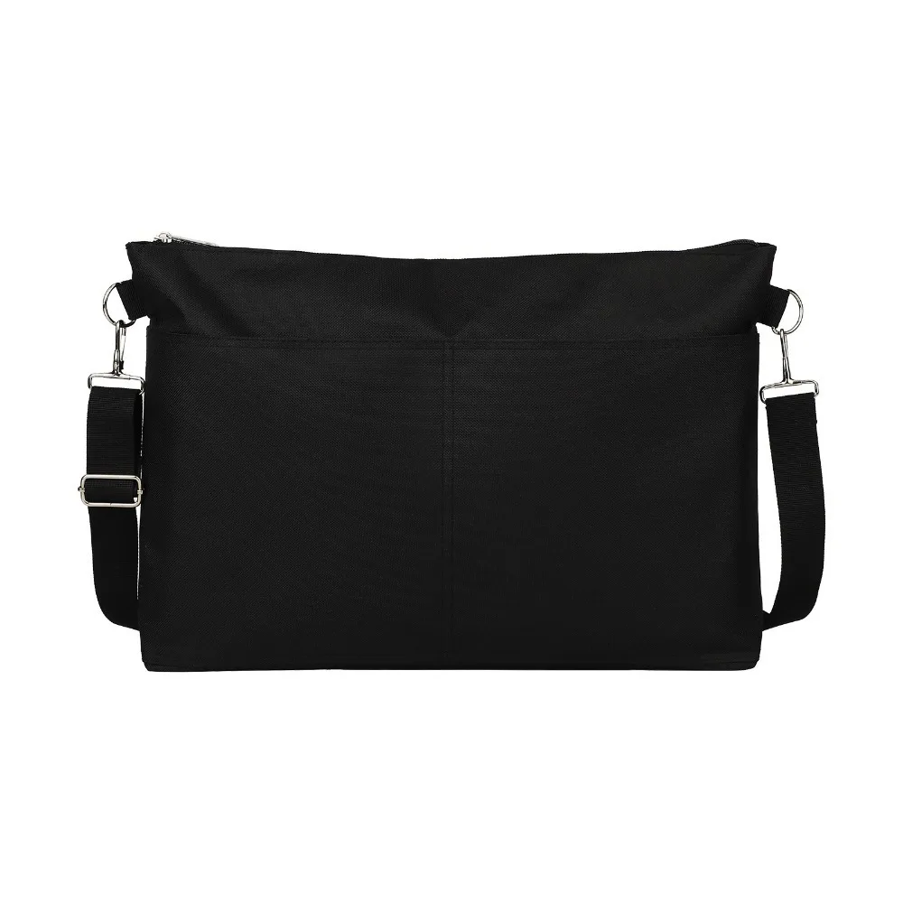 Sac suspendu portable pour poussette bébé grande capacité étanche noir design minimaliste polyester ajustable 