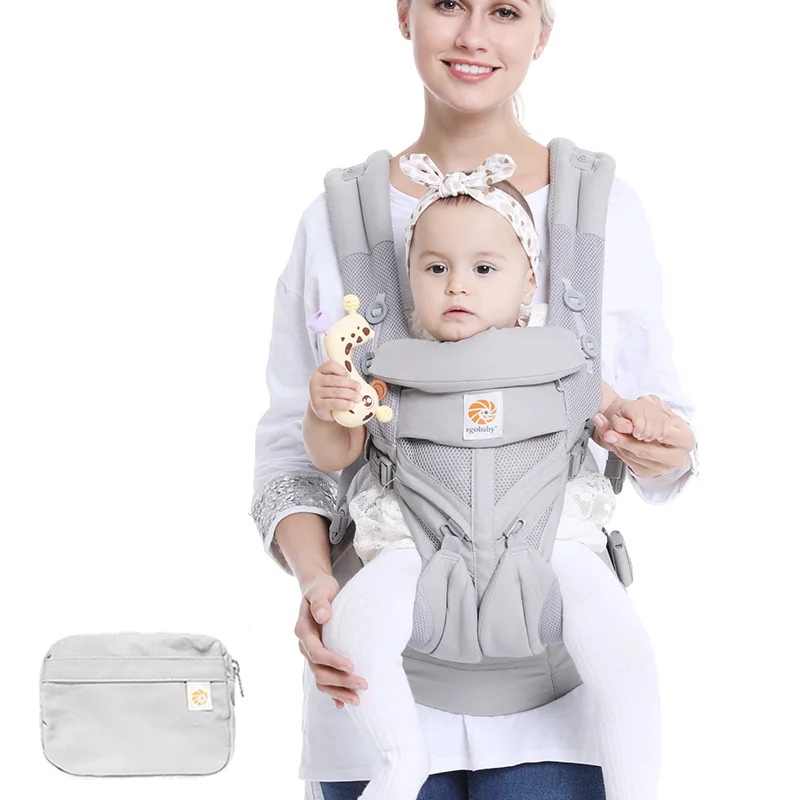 Portebébé ergonomique Ergobaby écharpe kangourou pour bébé de 0 à 36 mois 4 positions coton respirant gris omn