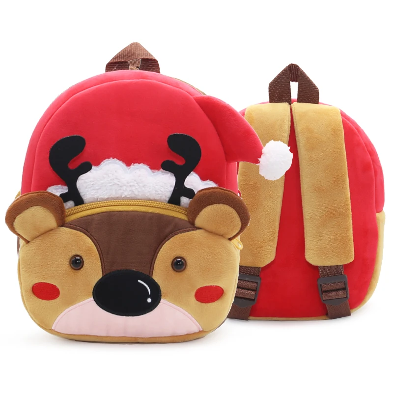 Sac à dos en peluche pour enfants cartable animaux de dessin animé sac à dos mignon pour bébé de 2 à 4 ans Ski