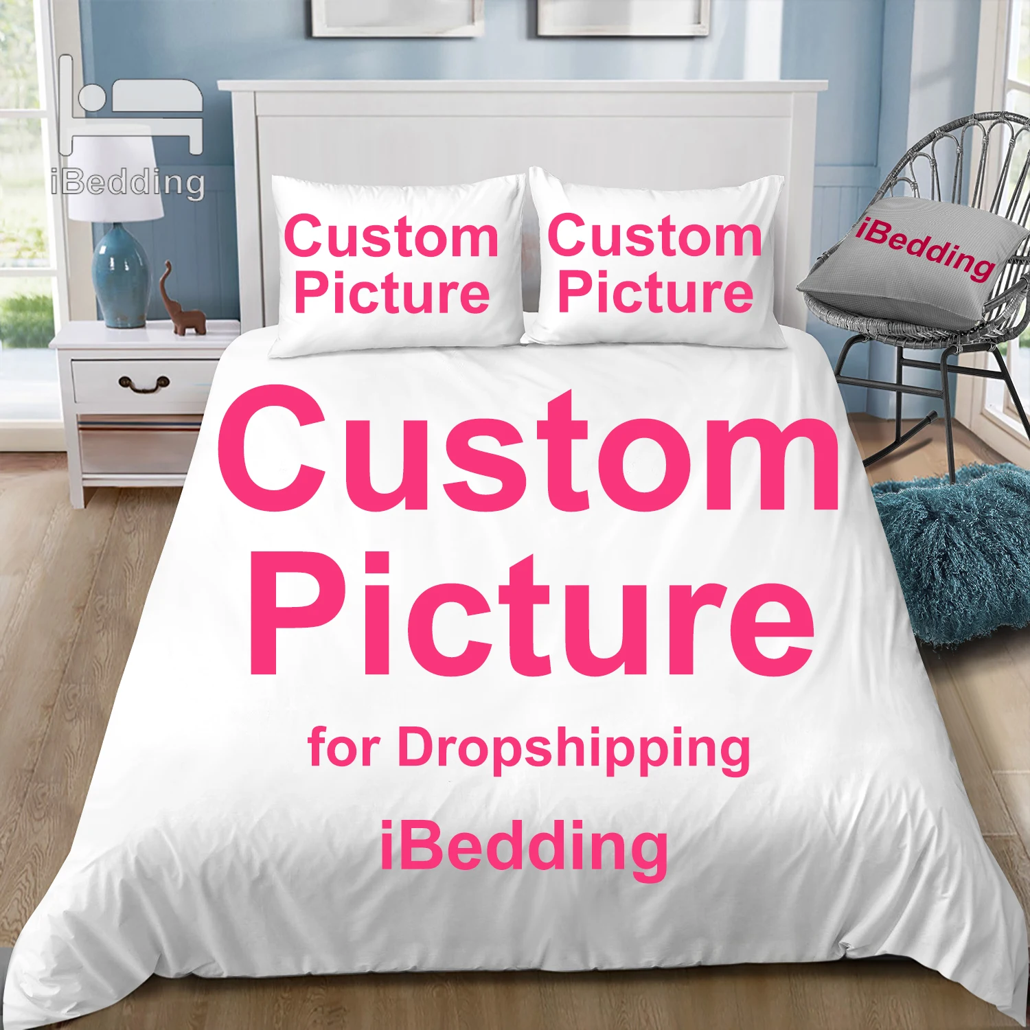 Parure de lit personnalisée bébé housse de couette imprimée 3D taies d'oreiller lit personnalisé bébé sécurité